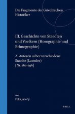 III. Geschichte Von Staedten Und Voelkern, A. Autoren Uber Verschiedene Stadte (Lander) [Nr. 262-296] Text