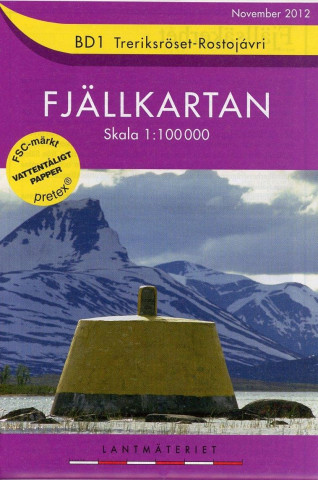 Fjällkartan 1 : 100 000 BD1 Treriksröset - Rostojávri Bergwanderkarte