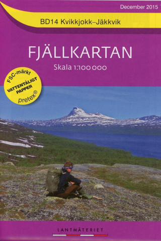 Fjällkartan  1 : 100 000 BD 14 Kvikkjokk - Jäkkvik  Bergwanderkarte