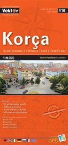 Korça Stadtplan 1 : 9 000 GPS