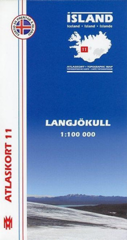 Island Atlaskort 11 Langjökull 1:100.000