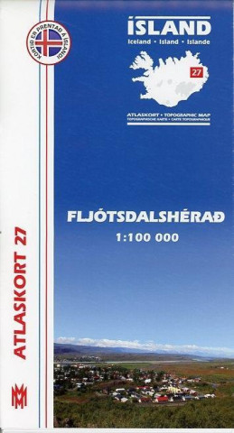 Island Atlaskort 27 Fljotsdalsherad 1:100.000