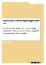 To each according to his contribution. Do state interventions always have a negative impact on the labor market?