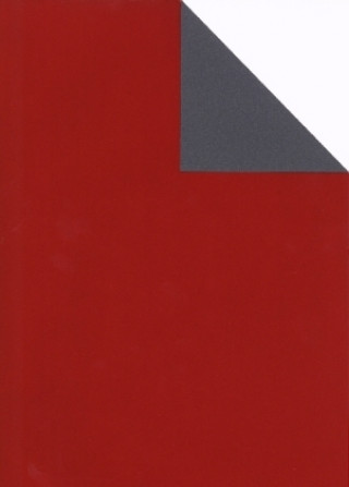 Geschenkpapier VT rot+UV/grau gN, 25 Bogen (70 x 100 cm)
