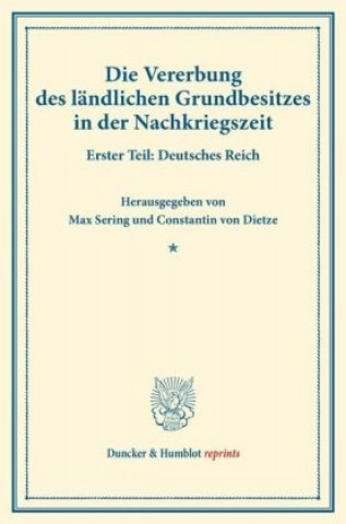 Die Vererbung des ländlichen Grundbesitzes in der Nachkriegszeit.