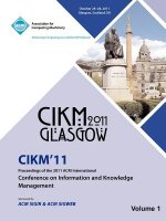 CIKM 11 Proceedings of the 2011 ACM International Conference on Information and Knowledge Management Vol1