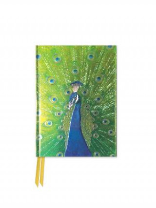 Peacock in Blue and Green Foiled Pocket Journal
