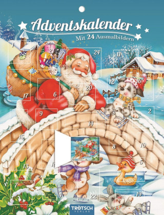 Adventskalender mit 24 Ausmalbildern