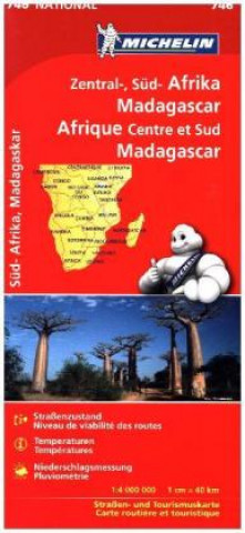 Michelin Nationalkarte Zentral-, Südafrika, Madagaskar 1:4 000 000
