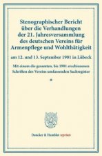 Stenographischer Bericht über die Verhandlungen der 21. Jahresversammlung des deutschen Vereins für Armenpflege und Wohlthätigkeit am 12. und 13. Sept