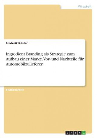 Ingredient Branding als Strategie zum Aufbau einer Marke. Vor- und Nachteile für Automobilzulieferer