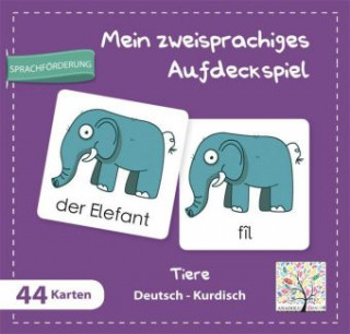 Mein zweisprachiges Aufdeckspiel, Tiere, Deutsch-Kurdisch