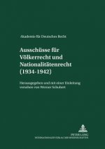 Ausschuesse Fuer Voelkerrecht Und Fuer Nationalitaetenrecht (1934-1942)