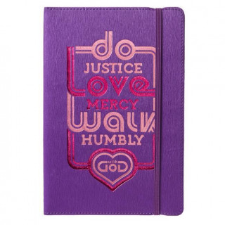 Journal Lux-Leather Do Justice Love Mercy W/Elastic