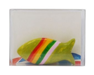 Handschmeichler Fisch grün mit Regenbogen