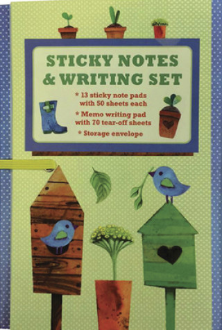 Sticky Notes and Writing Set: Pretty Garden: Fabulous Wallet-Style Folder Containing 13 Sticky Notepads, a Tear-Off Writing Pad, and Storage Envelope.