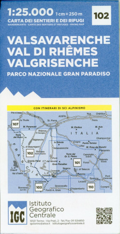 IGC Italien 1 : 25 000 Wanderkarte 102 Valsavarenche