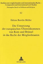 Die Umsetzung der europaeischen Uebereinkommen von Rom und Bruessel in das Recht der Mitgliedstaaten