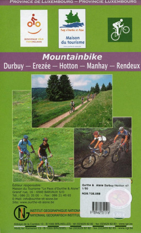 Ourthe et Aisne / Durbuy - Erezeé - Hotton - Manhay - Rendeux  1 : 50 000 mit MTB / Radrouten