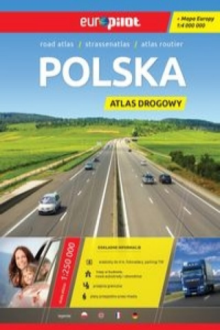 Polska Atlas drogowy z mapa Europy