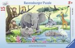 Tiere Afrikas. Puzzle 15 Teile
