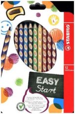 Ergonomischer Buntstift für Linkshänder - STABILO EASYcolors - 12er Pack mit Spitzer - mit 12 verschiedenen Farben