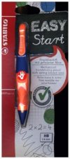 Ergonomischer Druck-Bleistift für Rechtshänder - STABILO EASYergo 1.4 in ultramarinblau/neonorange - Einzelstift - inklusive 3 dünner Minen - Härtegra