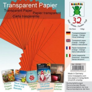 Transparentpapier Orange 15 x 15 cm