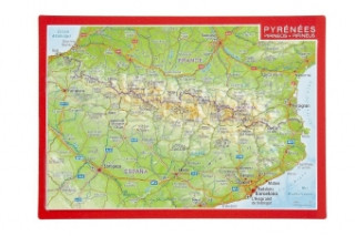 Reliefpostkarte Pyrenäen. Pirineos / Pirineus
