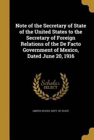 NOTE OF THE SECRETARY OF STATE