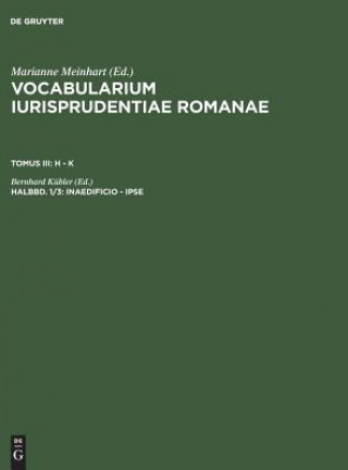 Vocabularium iurisprudentiae Romanae, Halbbd. 1/3, inaedificio - ipse