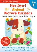 Play Smart Animal Picture Puzzlers Age 3+: Preschool Activity Workbook with Stickers for Toddlers Ages 3, 4, 5: Learn Using Favorite Themes: Tracing,