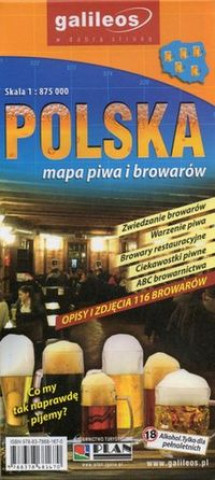 Polska mapa piwa i browarow 1:875 000