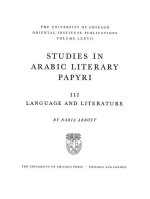 Studies in Arabic Literary Papyri. Volume III
