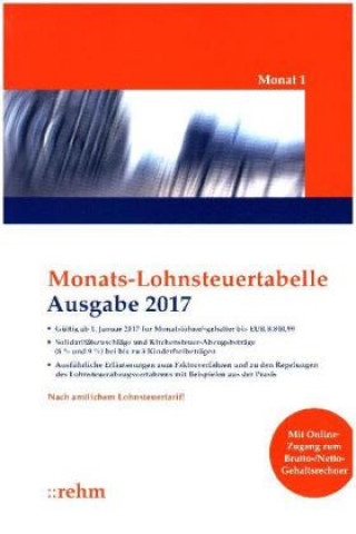 Monats-Lohnsteuertabelle 2017