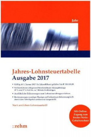 Jahres-Lohnsteuertabelle 2017