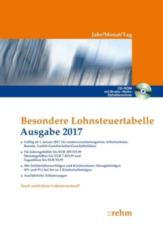 Besondere Lohnsteuertabelle 2017 - Jahr/Monat/Tag