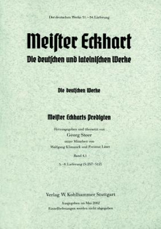 Meister Eckhart. Deutsche Werke Band 4,1: Predigten