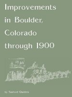 Improvements in Boulder, Colorado Through 1900