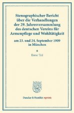 Stenographischer Bericht über die Verhandlungen der 29. Jahresversammlung des deutschen Vereins für Armenpflege und Wohltätigkeit am 23. und 24. Septe