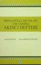 Mihalogullarina Ait 1586 Tarihli Akinci Defteri