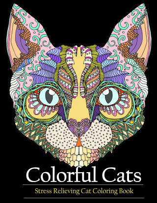 Adult Coloring Book Colorful Cats