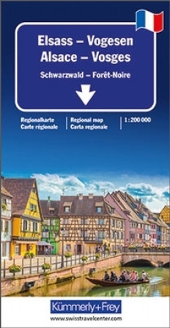 Straßenkarte Elsass Vogesen Schwarzwald