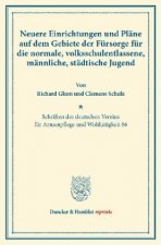 Neuere Einrichtungen und Pläne auf dem Gebiete der Fürsorge für die normale, volksschulentlassene, männliche, städtische Jugend.