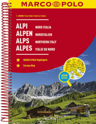 MARCO POLO ReiseAtlas Alpen, Norditalien 1:300 000
