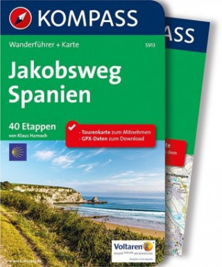 KOMPASS Wanderführer Jakobsweg Spanien, 40 Etappen