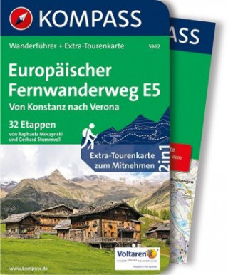 KOMPASS Wanderführer 5962 Europäischer Fernwanderweg E5, Von Konstanz nach Verona