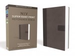 NIV, Super Giant Print Reference Bible, Giant Print, Imitation Leather, Gray, Red Letter Edition