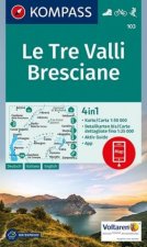 KOMPASS Wanderkarte Le Tre Valli Bresciane 1:50 000