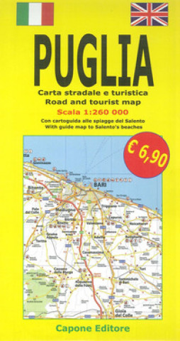 Puglia. Carta stradale e guida turistica. Con cartoguida alle spiagge del Salento 1:260.000. Ediz. italiana e inglese